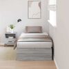 vidaXL Storage Bed Frame Grey Sonoma 100 x 200 cm Engineered Wood