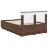 vidaXL Bed Frame with Headboard Brown Oak 120 x 200 cm Engineered Wood
