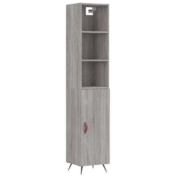 vidaXL Highboard Grey Sonoma 34.5x34x180 cm Engineered Wood