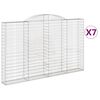 vidaXL Arched Gabion Baskets 7 pcs 300x30x180/200 cm Galvanised Iron