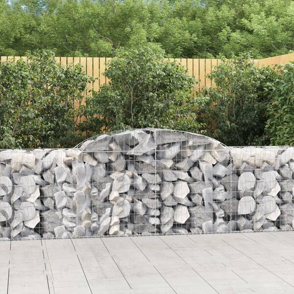 vidaXL Arched Gabion Baskets 9 pcs 300x50x80/100 cm Galvanised Iron