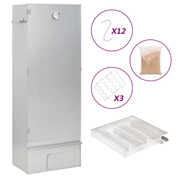 vidaXL BBQ Oven Smoker with Cold Smoke Generator Galvanised Steel