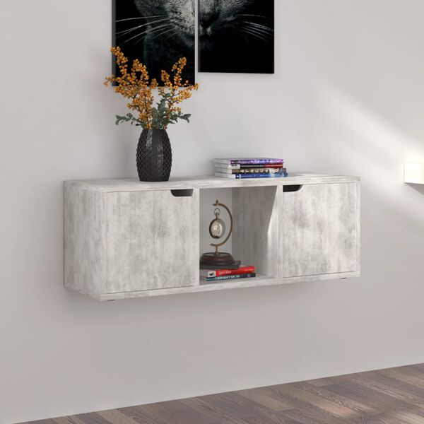 vidaXLTV Cabinet Concrete 88.5x27.5x30.5 cm Engineered Wood