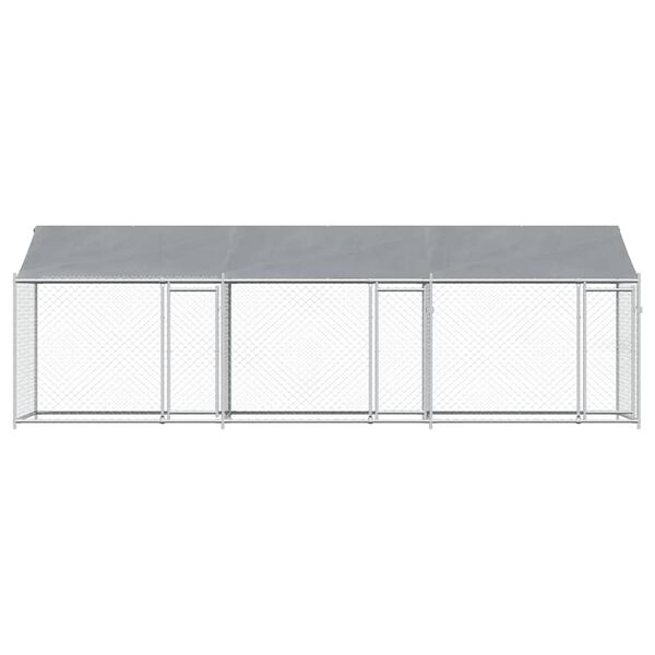 vidaXL Dog Cage with Roof and Doors Grey 6x2x2 m Galvanised Steel