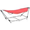 vidaXL Hammock with Foldable Stand Red