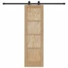 vidaXL Sliding Door Natural and Black 61 x 198.5 cm Solid Pine Wood