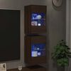 vidaXL Wall Cabinets with LED Lights for TV 2 pcs Brown Oak 40x30x60.5 cm