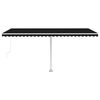 vidaXL Manual Retractable Awning with LED 500x350 cm Anthracite