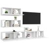 vidaXL 4 Piece TV Cabinet Set White Engineered Wood