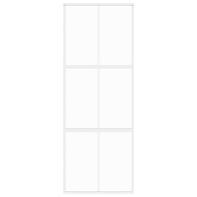 vidaXL Sliding Door White 76x205 cm Tempered Glass and Aluminium