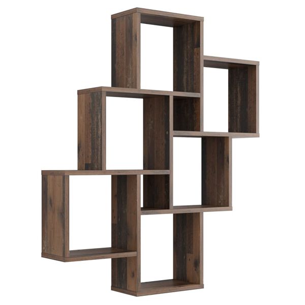 FMD Wall-mounted Shelf with 8 Compartments Old Style Dark