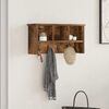 vidaXL Wall-Mounted Coat Rack with Shelf Smoked Oak 50 x 16 x 26 cm