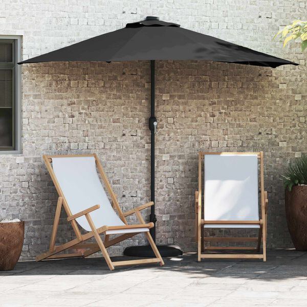 vidaXL Garden Parasol Black 294 x 150 x 224 cm Polyester and Steel
