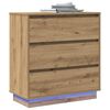vidaXL Bedside Cabinet Artisan Oak 71 x 34.5 x 75 cm Engineered wood