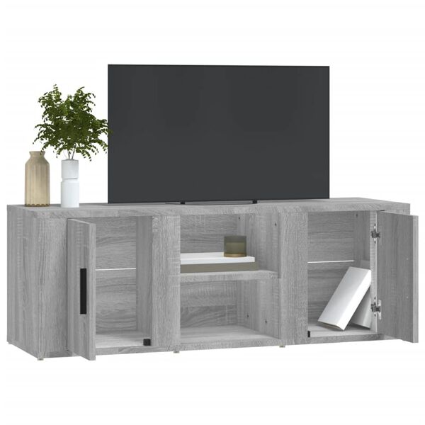 vidaXL TV Cabinet Grey Sonoma 100x31.5x35 cm Engineered Wood
