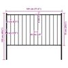 vidaXL Fence Panel with Posts Powder-coated Steel 1.81x0.75 m Black