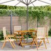 vidaXL Reclining Garden Chairs 4 pcs Beige Poly Rattan and Solid Wood