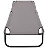 vidaXL Folding Sun Lounger Grey Steel