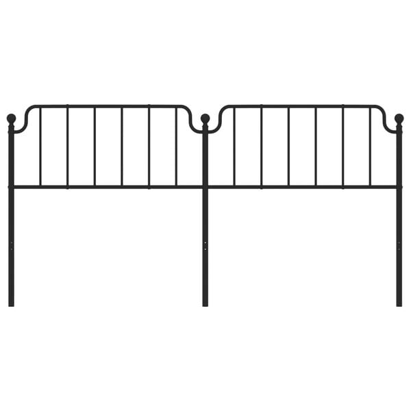 vidaXL Metal Replace Headboard Black 200 cm