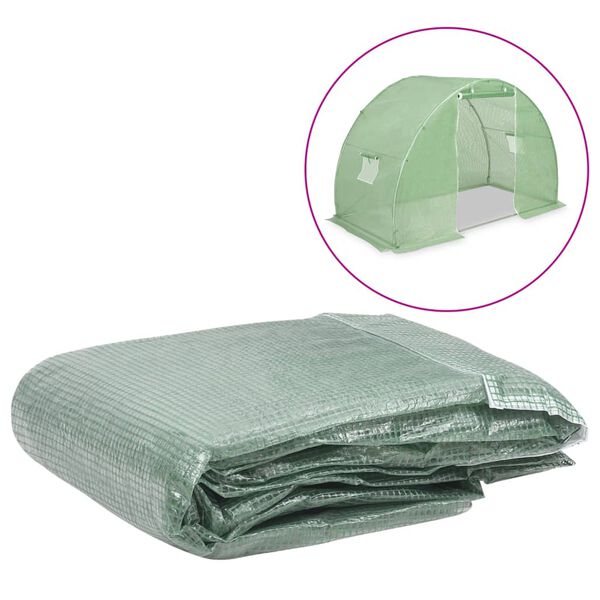 vidaXL Greenhouse Replacement Cover (4.5 m²) 300x150x200 cm Green