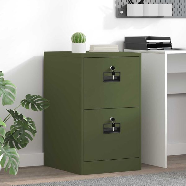 vidaXL File Cabinet Olive Green 44 x 50 x 74.5 cm Cold-Rolled Steel