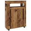 vidaXL Narrow Bathroom Cabinet with Wheels Old Wood Engineered Wood