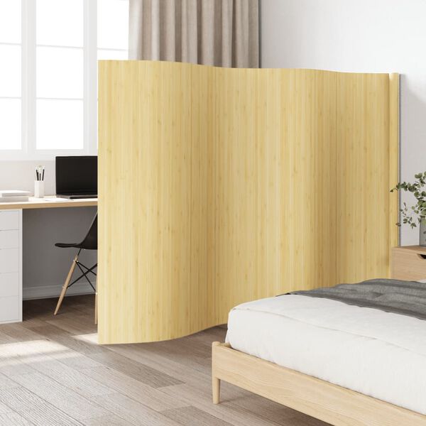 vidaXL Room Divider Light Natural Width 400 cm Height 165 cm Bamboo