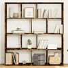 vidaXL Book Cabinet Smoked Oak 132x29x141,5 cm Engineered Wood