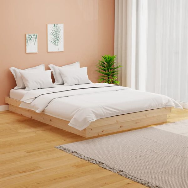 vidaXL Bed Frame without Mattress Solid Wood 140x200 cm