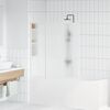 Shower Bath Screen Wall 141 x 132 cm 3 Panels Foldable