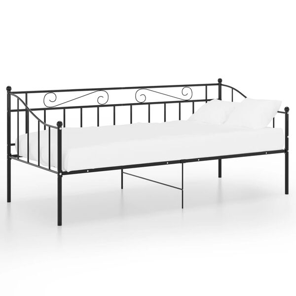vidaXL Sofa Bed Frame without Mattress Black Metal 90x200 cm