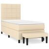 vidaXL Box Spring Bed with Mattress Cream 90x190 cm Fabric