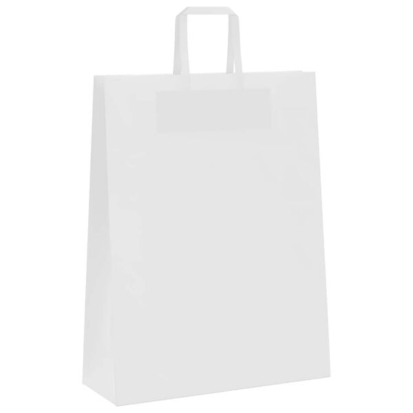 vidaXL Paper Bags 250 pcs with Handles White 32x12x42 cm