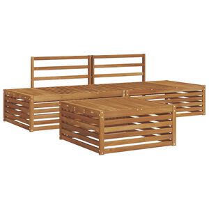 vidaXL Outdoor Sofa Set 3 Piece Natural Solid Acacia Wood