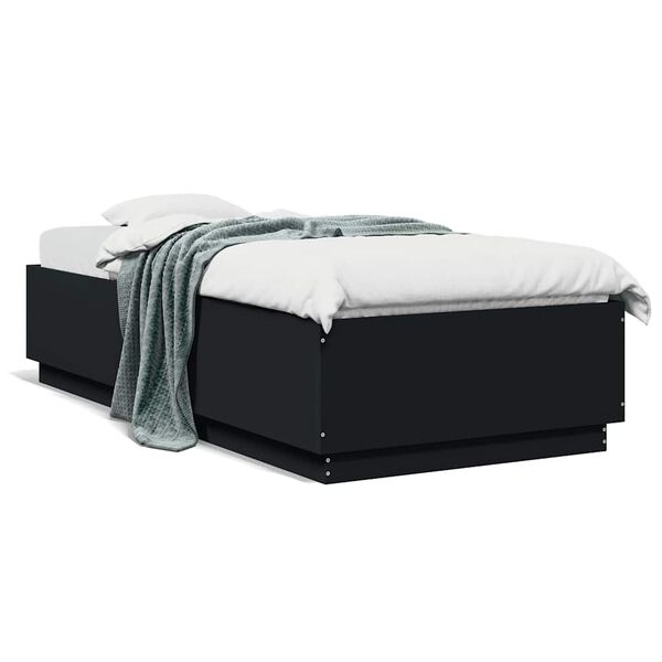 vidaXL Bed Frame without Mattress Black 100x200 cm