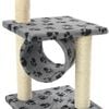 vidaXL Cat Tree with Sisal Scratching Posts 65 cm Grey Paw Print