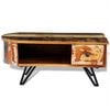 vidaXL Coffee Table with Iron Pin Legs Solid Reclaimed Wood