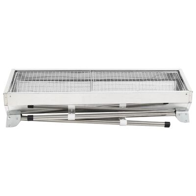 vidaXL Portable Folding Camping BBQ Grill Stainless Steel