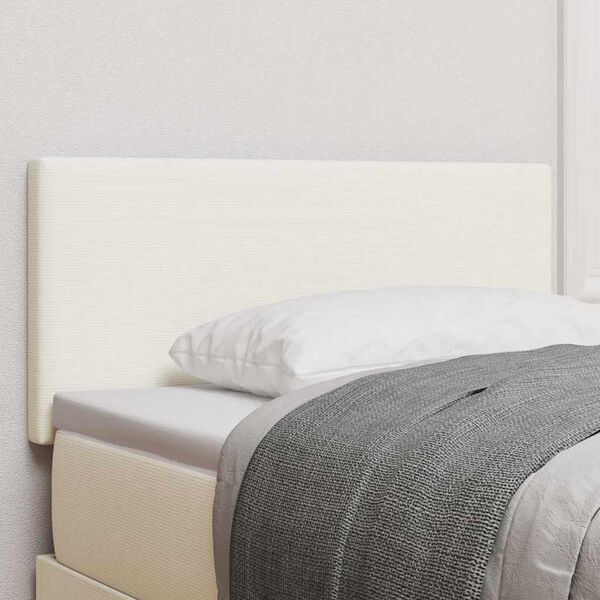 vidaXL LED Headboard with LED Strip Lights Manual Cream 90 cm Fabric