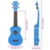 vidaXL Soprano Ukulele Set with Bag for Kids Baby Blue 23"