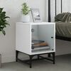 vidaXL Bedside Cabinet with Glass Door White 35x37x50 cm