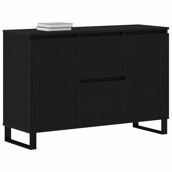 vidaXL Sideboard Black Oak 101.5 x 35 x 70 cm Engineered Wood