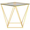vidaXL Coffee Table Gold and Transparent 50x50x55 cm Stainless Steel