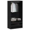 vidaXL Wardrobe Black oak 100 x 50 x 200 cm Engineered Wood