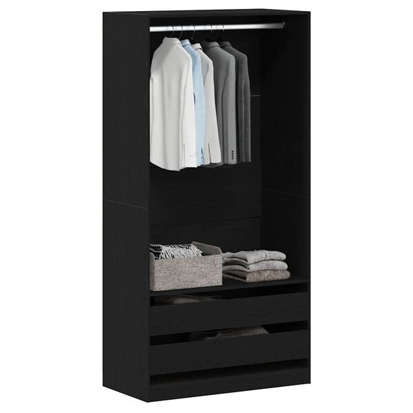 vidaXL Wardrobe Black oak 100 x 50 x 200 cm Engineered Wood