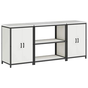 vidaXL Kitchen Storage Set HATTEM 3 pcs White Cold-rolled Steel