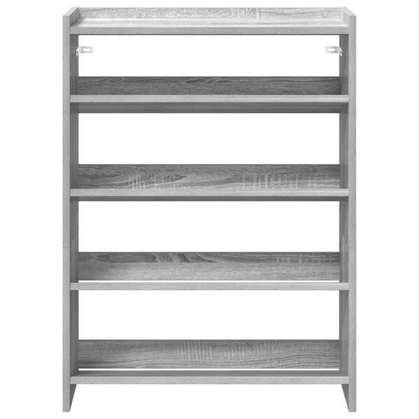 vidaXL Shoe Rack Grey Sonoma 60x25x81 cm Engineered Wood