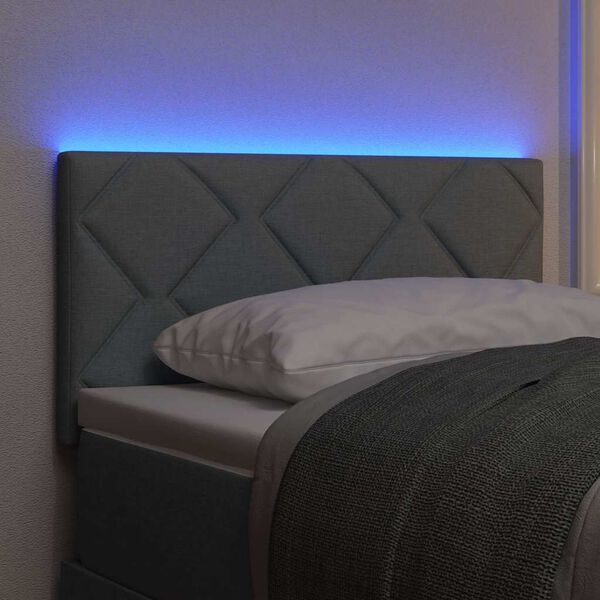 vidaXL Headboard with LED Strip Lights Light Grey 80 cm Fabric