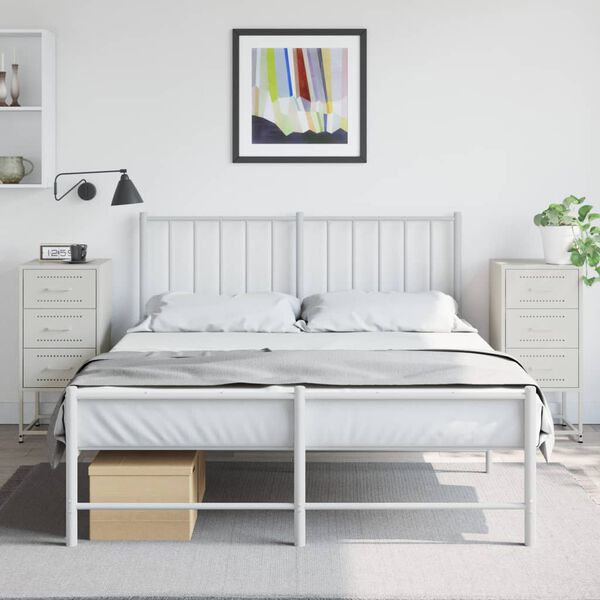 vidaXL Bedside Cabinets 2 pcs White 36x39x78 cm Steel