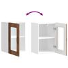 vidaXL Kitchen Wall Cabinet with Glass Door Kalmar Old Wood Engineered Wood